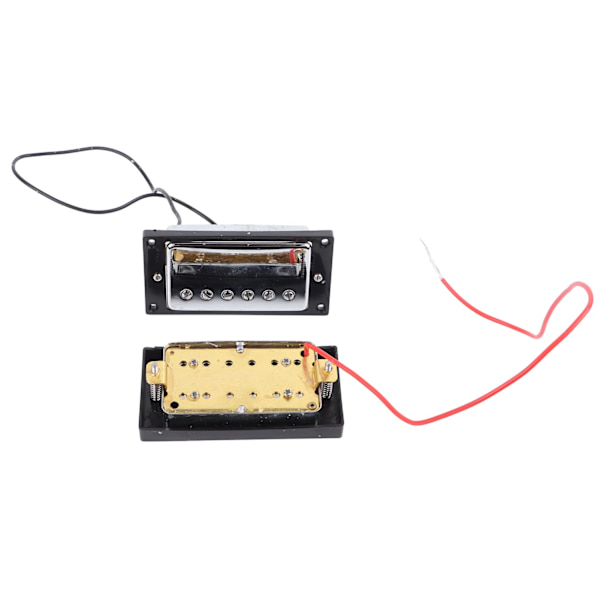 Elgitarr Pickup Metall Dubbelspole för LP Svart Ram Pickup Gitarrdelar Ersättning Silver