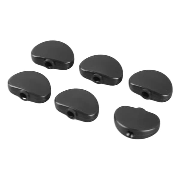 6 stk. Guitar Stemmeskrue Knap Halvrund Plast Komfortabelt Greb Universal Stemmepind Erstatning Tip Sort