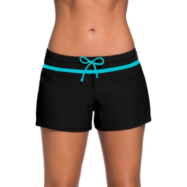 Naisten kesäuimapuku Matala Rise Solmio Plus Size Boxer XL (musta sininen),