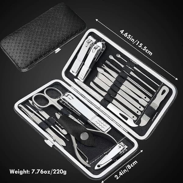 Manicure Set - 19 in 1 Professional Nail Clipper Pedicure Kit, Manicure Tools
