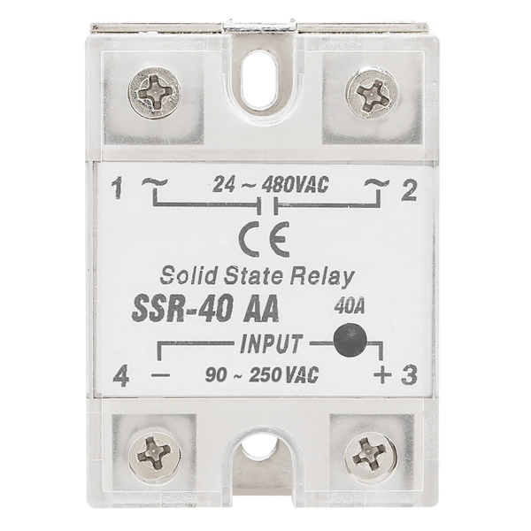 SSR 40AA 40A Solid State Relæ Modul AC Input 90-250V AC Output 24-480V AC