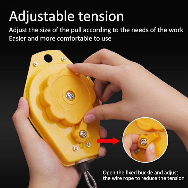 Retractable værktøjsfixtureholder - 3 til 5 kg bæreevne (gul)