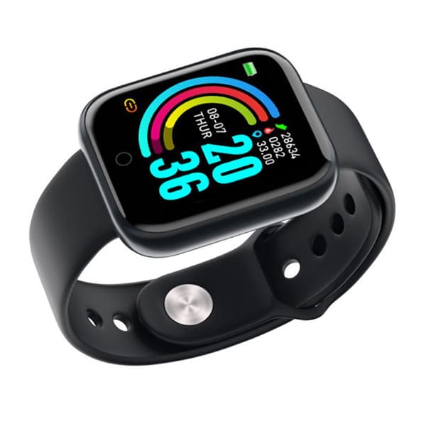Y68 Smartwatch Pulsmåler Fitness Tracker Søvnmonitor Fjernkamera Sort