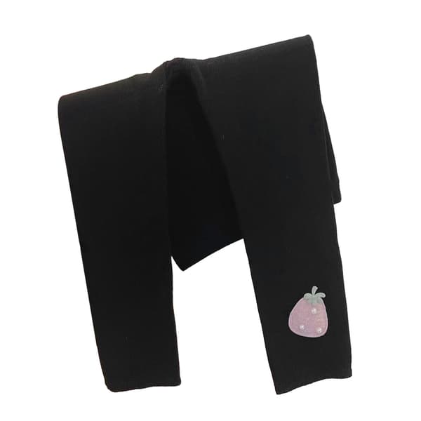 Sømløse Børne Leggings Bløde Elastiske Ensfarvede Baby Strømpebukser Sort 100 cm