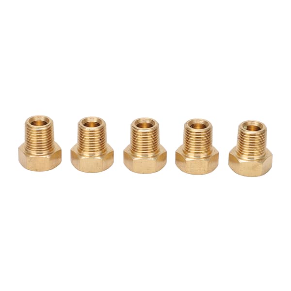 5 stk. solid messing sekskantplugg 1/8 NPT hann-gjenge anti-korrosjon universell bilmontering
