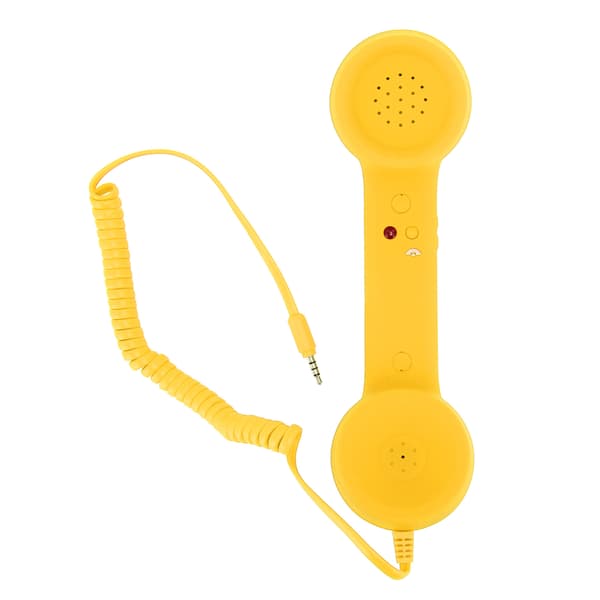 Retro Telefonhåndtsett 3,5 mm Plugg Strålingssikker Kablet Mottaker for Smarttelefon PC Gul