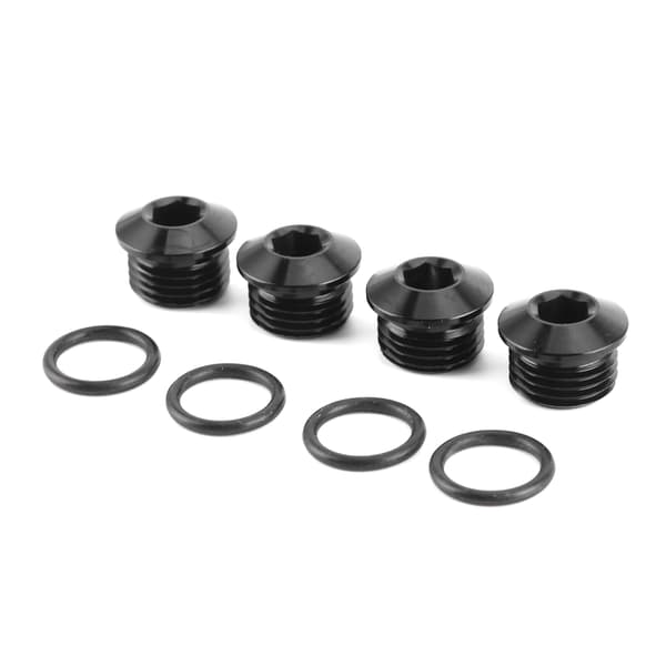 6AN Hann Hex Hode Socket ORB Port Plugg O Ring Kit Aluminium Legering Svart Anodisert