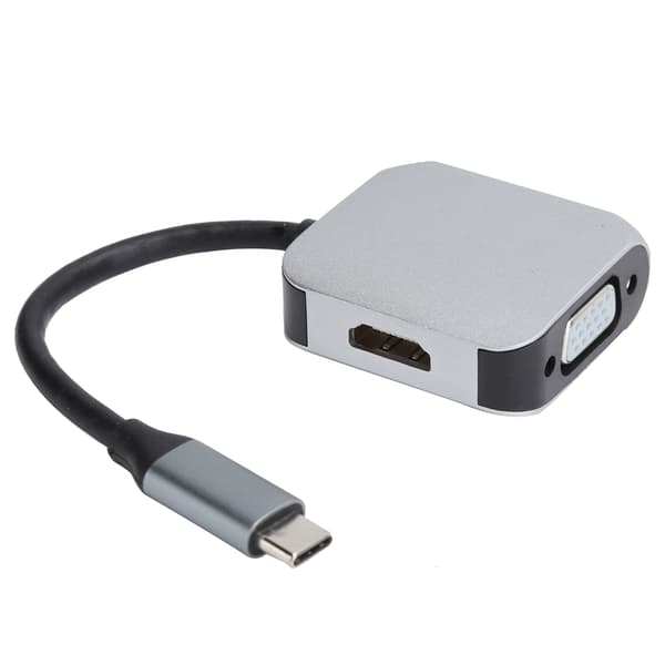 USB C till HDMI VGA Hub Dockningsstation Adapter 1080P Plug and Play