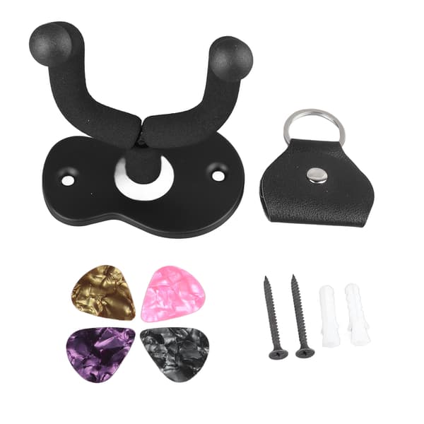 Gitarrhängare Metall Svamp Stark Lastbärande Universal Ukulele Gitarr Väggfäste Krok med Plektrum