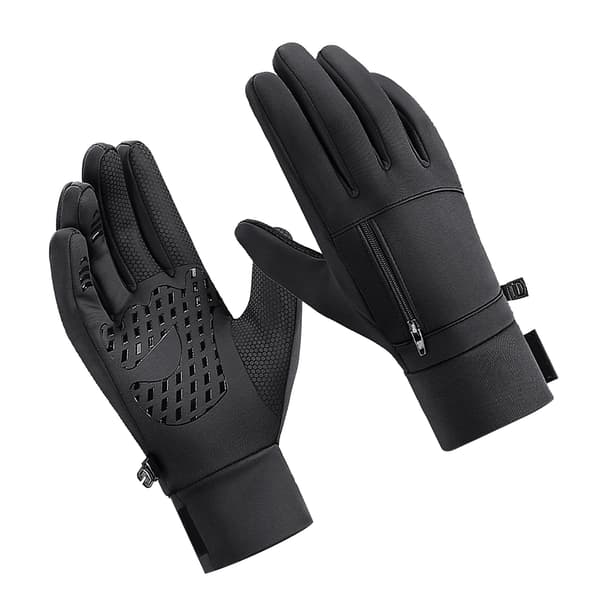 Vindtætte Vinterhandsker med Touch Screen til Løb Vandring Sort Split Finger Varm Polyester