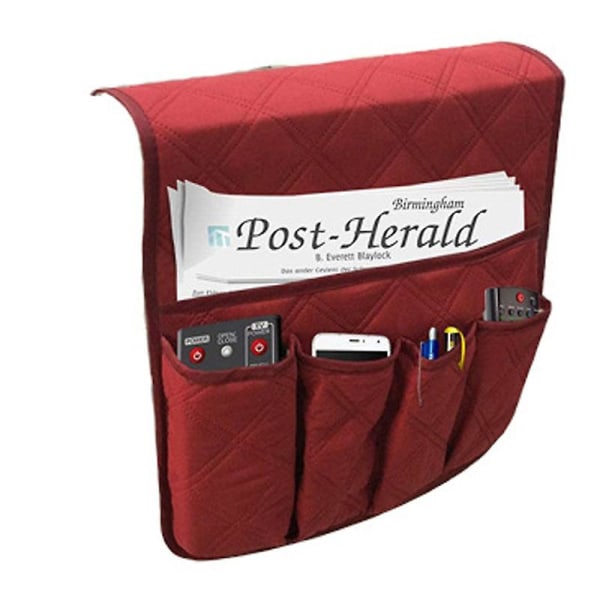 Sofa Armlæn Sæde Hængepose Lazy Bedside Bag Creative Opbevaringstaske red