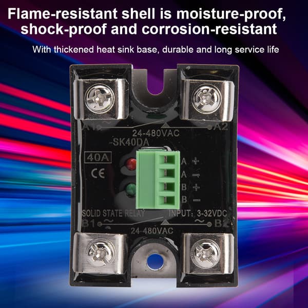 BERM Solid State Relay Dubbelkanal DC-kontroll Dubbelkanal AC Enfas SSR 24-480VAC (40A(BERM-SK40DA))