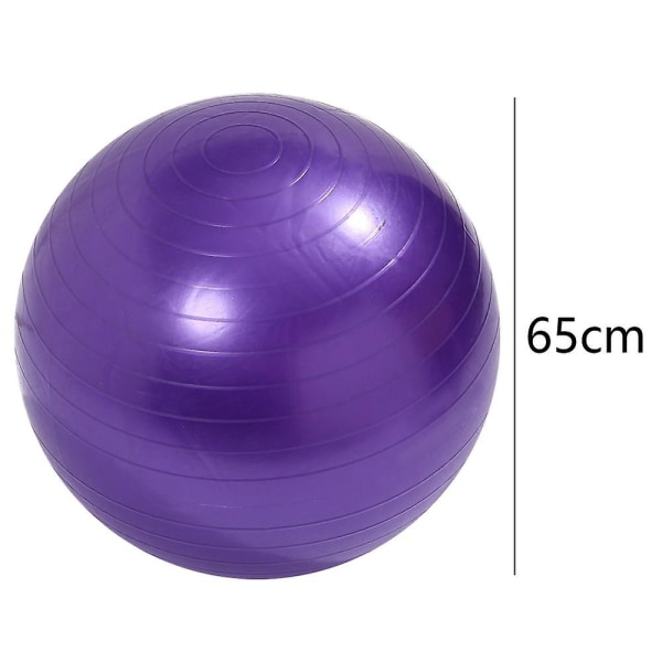 Træningsbold Balancebold Med Pumpe Til Yoga Pilates Stretching Fitness Hjemmegym Træningstræning Purple Frosted-65Cm