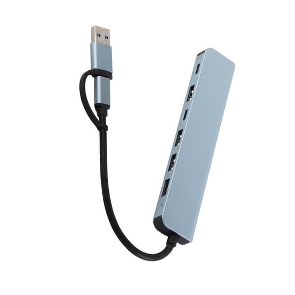 7 Port USB C Hub Aluminium Hurtig Dataoverførsel Dockingstation til Laptop PC Telefon
