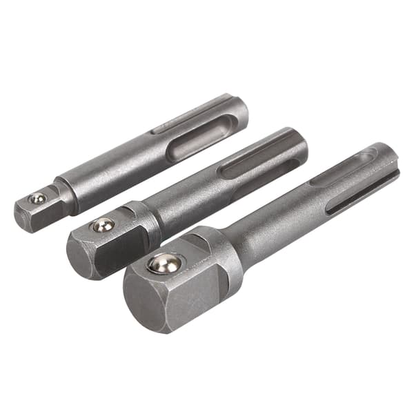 3 stk/sett slagborekroner SDS PLUS pipeadapteromformer 1/4\" 3/8\" 1/2\"