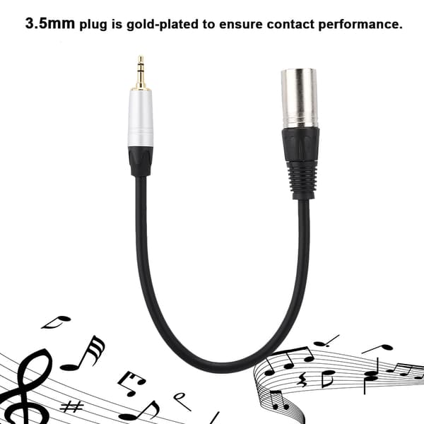 3,5 mm han til XLR han lydadapterkabel stereotransmissionskonverter
