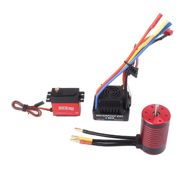 Borstlös Motor 80A ESC 30kg Servo Combo för 1 8 RC Bil 3100KV