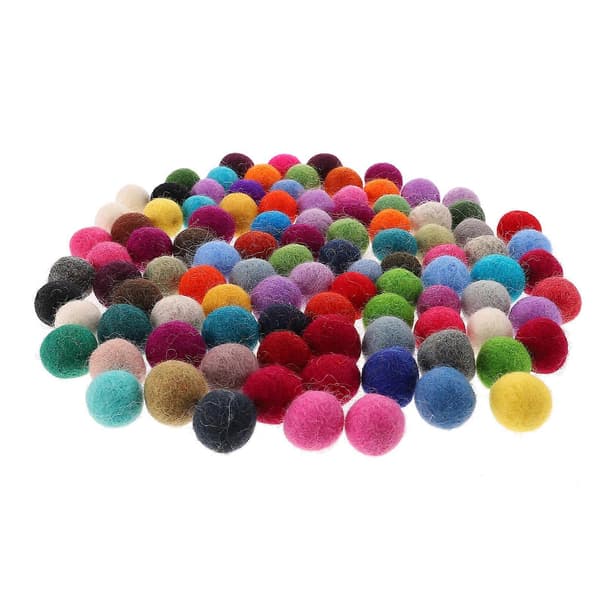 DIY Wool Felt Balls Handmade Felt Balls for Craft Decoration 100 Pcs Multi