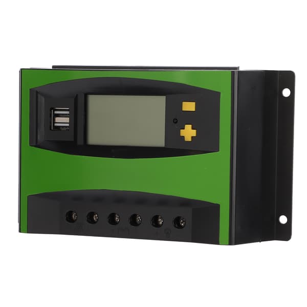 Solar Charge Controller LCD-skärm Timing Intelligent Automatisk 40A 12V 24V Dubbel USB-port Solpanel Regulator