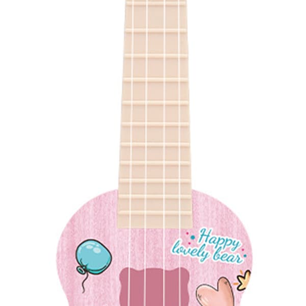 Ukulele Gitarrleksak för Småbarn Tecknad Mini 4 Strängar Barn Pedagogiskt Musikinstrument Litet Björnmönster