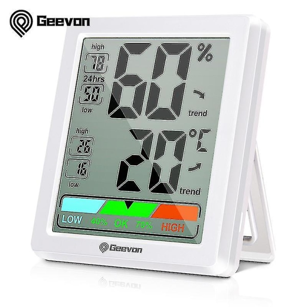 Temperatur- og luftfugtighedsmåler Indendørs Digital Mini Hygrometer Monitor Indikator Hjemmeværelse Vejrstation 8648W