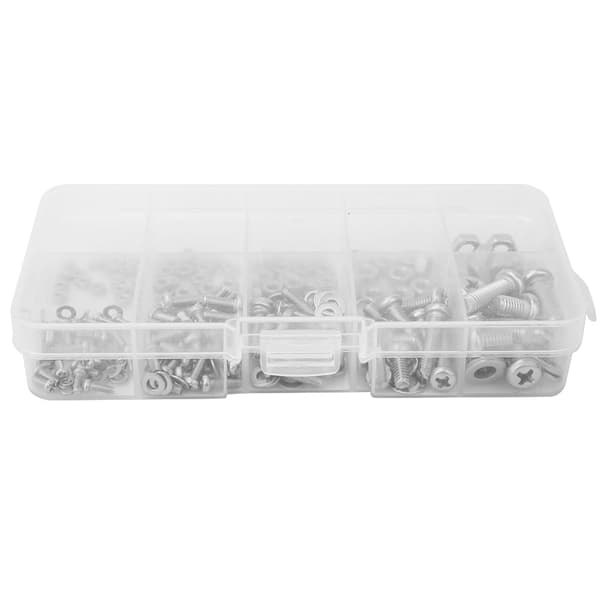 240 st Krysskruv Mutter Bricka Set M2 M2.5 M3 M4 M5 Rostfritt Stål Fästverktyg