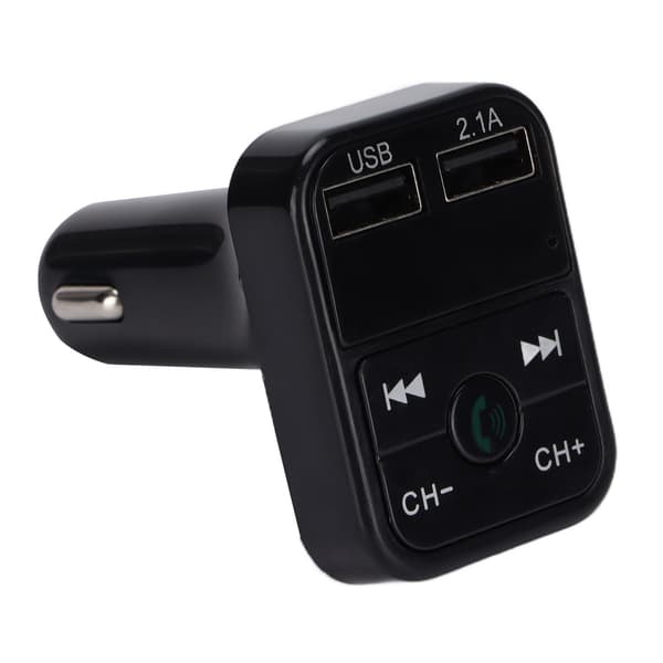 Bluetooth 5.0 FM-sender Trådløs adapter MP3-afspiller Dobbelt USB hurtigoplader til iOS