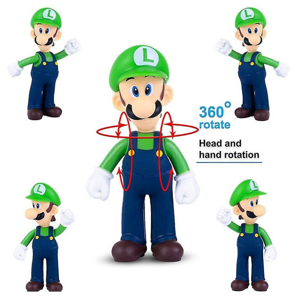 Super Mario Bros. Keräilymallinukkekoristeet Lasten syntymäpäivälahja-Mario/valkoinen hattu Mario/White Hat