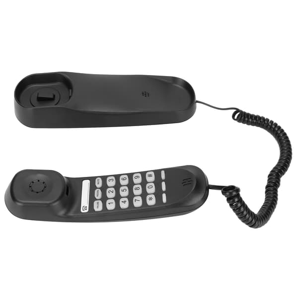 Sort Ledningstelefon Vægmontering Desktop Multifunktionel Hjemmekontor Hotel Badeværelse Telefon