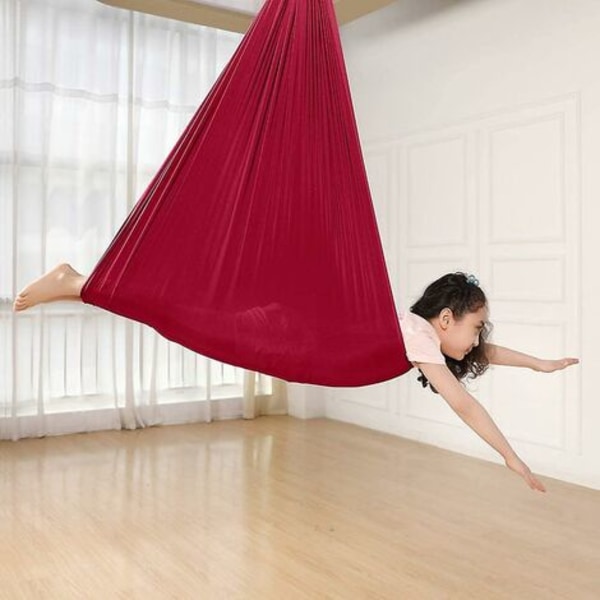 Lasten Hammock Swing, Indoor Elastinen Riippumatto 280*150cm ruusunpunainen