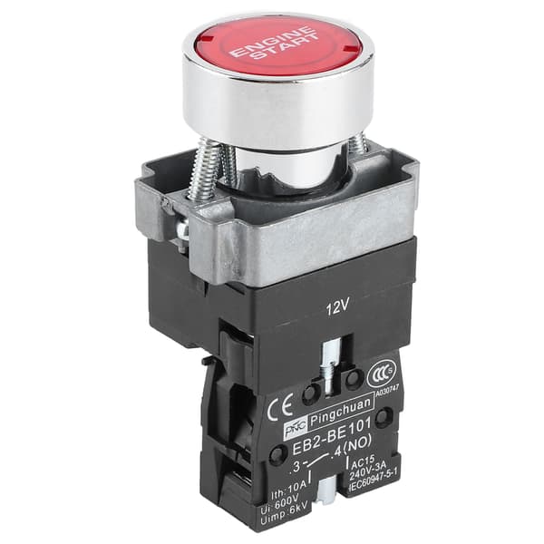 Tændingslås Motorstarter 12V 10A LED Bilmodifikationsknap OneKey Start Tryk
