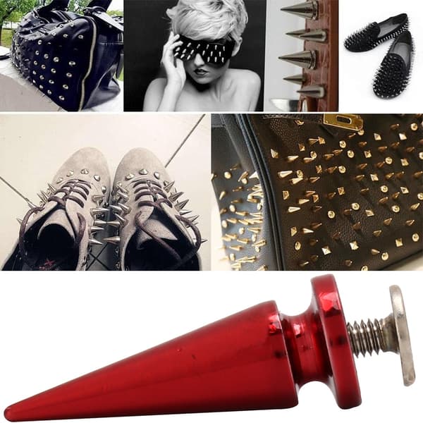 Koppar Kulnit Metall Stud Set för DIY Läder Väska Sko (Röd)