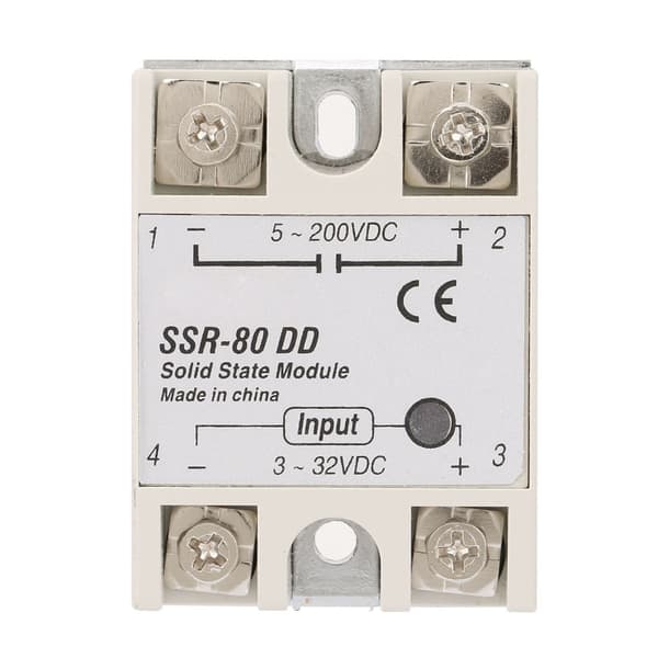 DCAC Industrielt Solid State-relé SSR80DD 80A 3-32VDC til 5-200 VDC