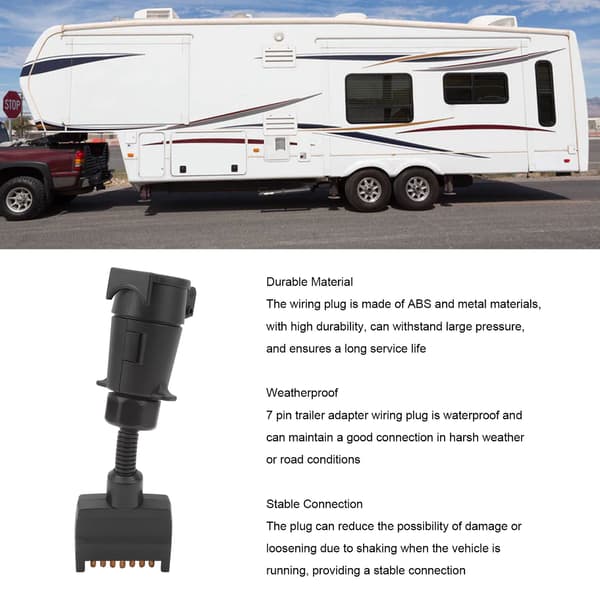 7-polet rund hun til flad han traileradapterstik - nem ledningsforbindelse til campingvognbåd