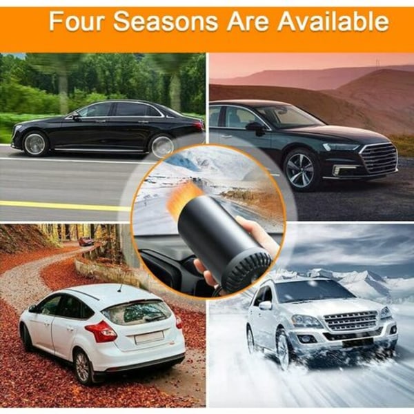 Bärbar bilvärmare, 2 i 1 snabb uppvärmning och kylning, bilvärmare avfrostare, 150W 12V vindruteavfrostare, plug-in vind