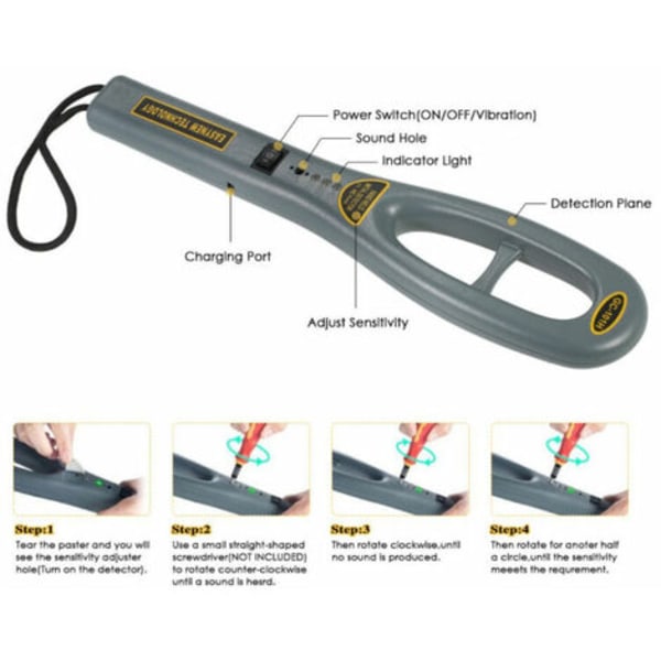 Metal Detector, Hand-Held Portable Metal Detector with High Sensitivity for Important Occasions, Subway, Park