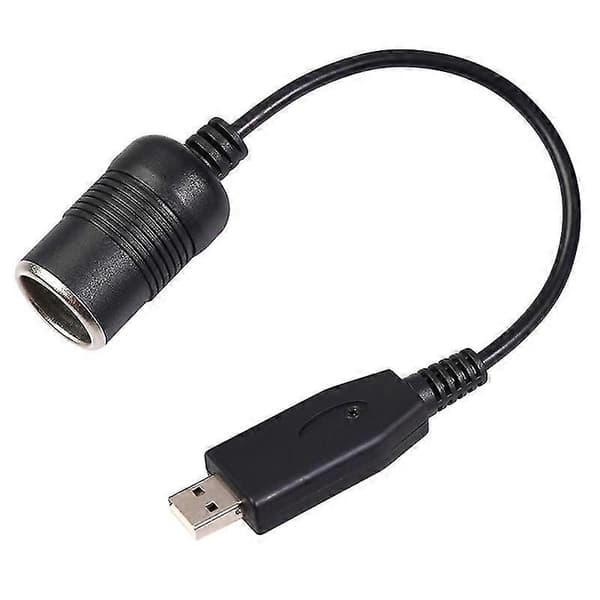 Kablet Controller Konverter Adapter USB-port til 12V Bil Lighter Stik Hun Strømkabel til Strøm Black
