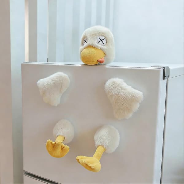 Magnetic Plush Duck with Removable Knife Funny Kitchen Role-Playing Doll Multifunctional Stress 1 Set