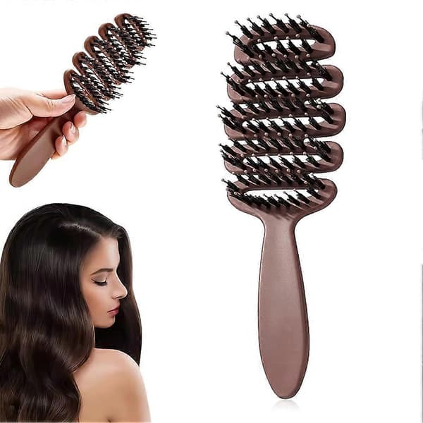 Pinecone villsvinbørste – Ventilerende kam for kvinner, beskyttelse for luftig hår og hodebunnsmassasje 2pcs