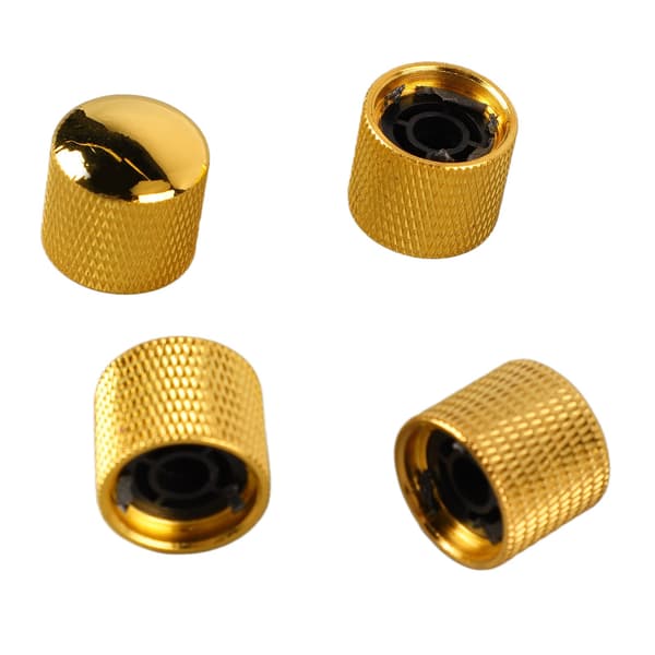 4st Gitarrknapp Metall Volym Ton Dome Kontrollknapp Musikinstrument Tillbehör Set GD103 Guld