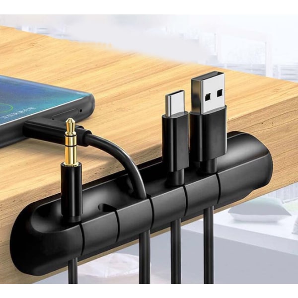 Multifunktionel 5-hullers ledningsslot Kabelorganisator USB-kabelfikseringshub Life Tool