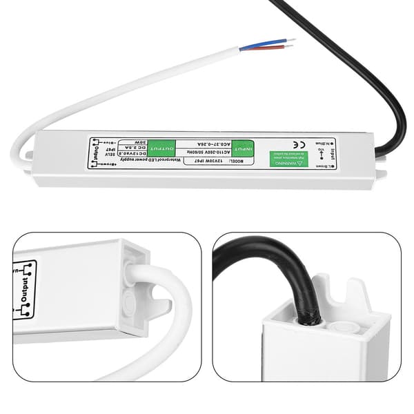 12V 30W Vattentät LED Strömförsörjning Utomhus Switch Driver Elektriska Delar