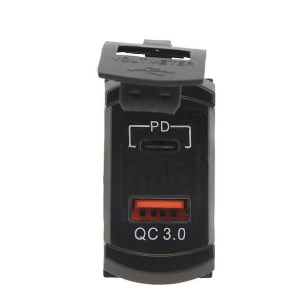 PD QC 3.0 USB Biloplader med Voltmeter Blåt Baggrundslys 12V 24V Input 5V 3.1A Output til Biler Motorcykler RV'er