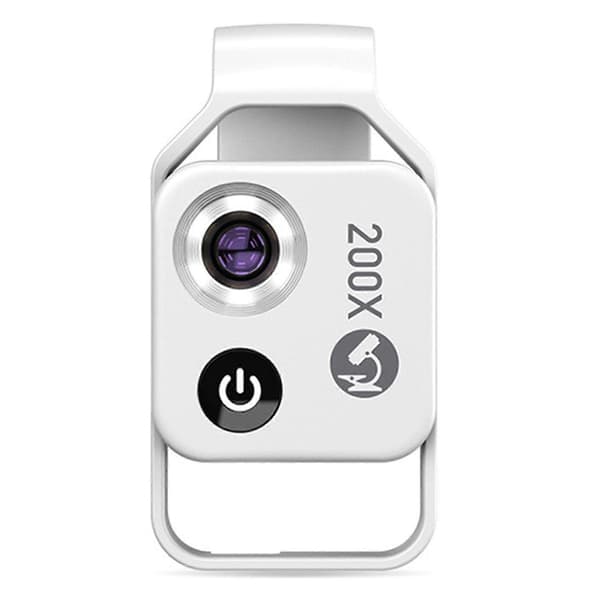 Nano-Zoom 200x for iPhone Bærbart Telefonmikroskopobjektiv for iPhone Android-telefoner White A