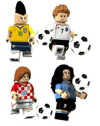 7-pack Football Player Building Blocks, Christmas Gift, Includes Stadium Base