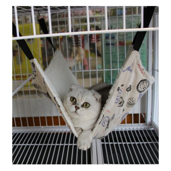 Lemmikkien riippumatto Kaksipuolinen hengittävä kissan riippumatto ( print)