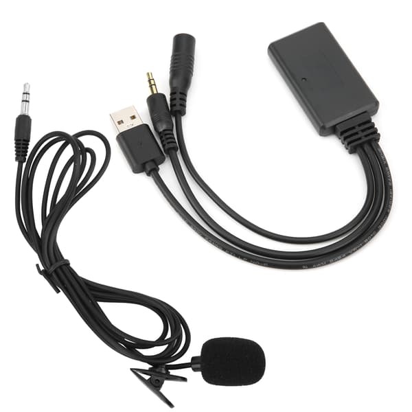 Bluetooth 5.0 AUX Kabeladapter med Mikrofon Håndsfree Samtale Erstatning for Ford Focus Mondeo