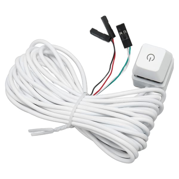 Blå baggrundsbelyst mekanisk PC-strømknap Plug and Play 4 meter kabel til stationær gaming kontor