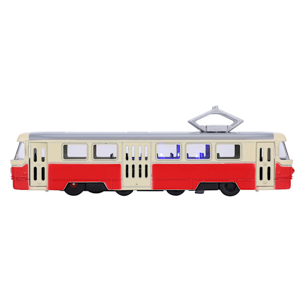 1:90 Kid Pull Back Bil Legetøj Børn Legering Simulation Bilmodel Dekoration med Lyd Lys (Rød)