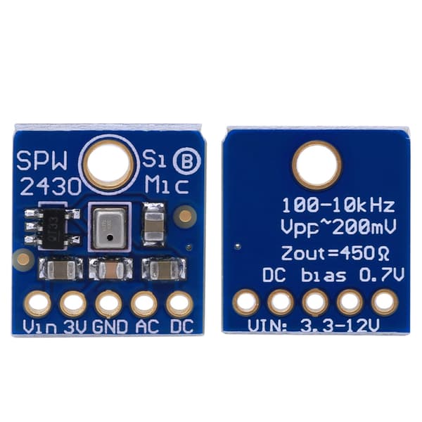 SPW2430 MEMS Mikrofon Ljuddetekteringssensor Modul 3.3-5V FFT Inspelningssampling